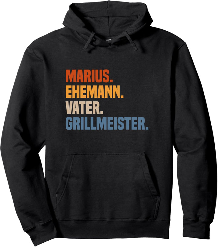 Vorname Marius Ehemann Vater Grillmeister Pullover Hoodie
