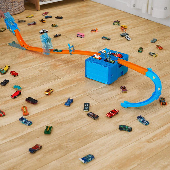 Hot Wheels Track Builder Freier Fall Starterbox - Wind- und Schwerkraft-Set, modulare Aufbewahrungsb