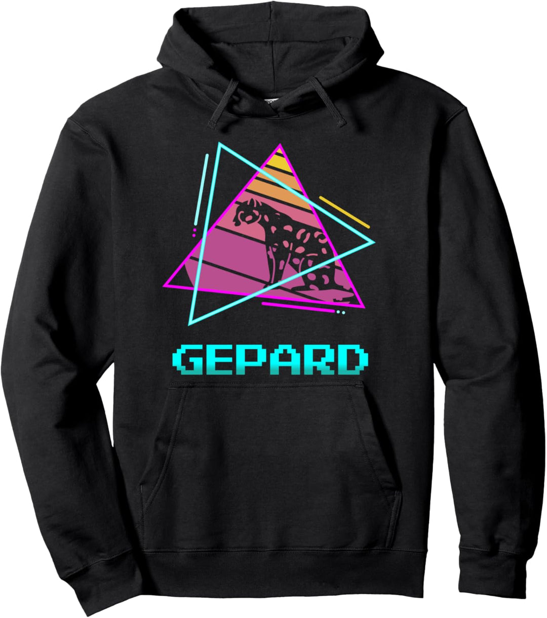 Retro Gepard Geparden Pullover Hoodie