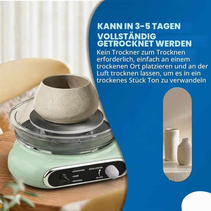 Mini-Töpferscheiben-Set, Töpferscheibe Elektrisch 12CM Drehteller, Einstellbarer Geschwindigkeitm 20