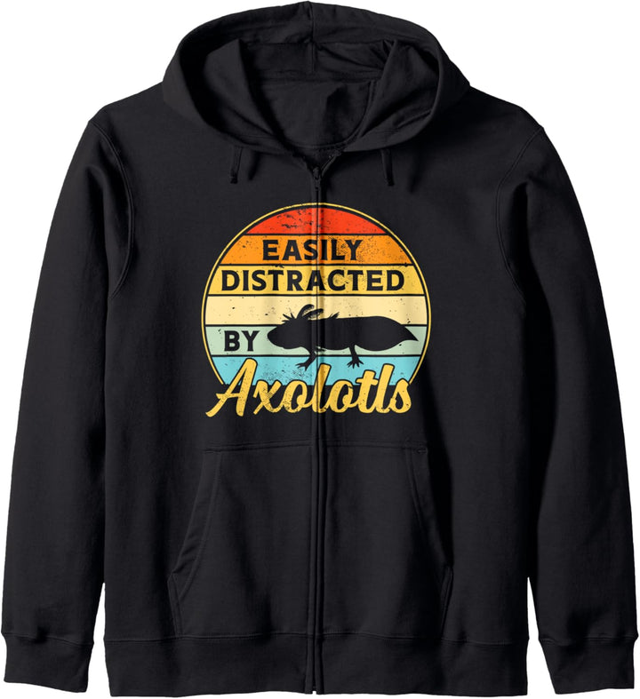 Axolotl leicht abgelenkt Retro Sonnenuntergang mexikanischen Kapuzenjacke