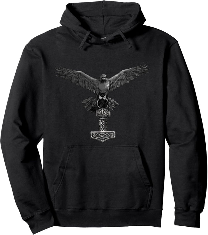 Wikinger Odin Rabe Hugin Munin Midgard Grafik Männer Frauen Pullover Hoodie