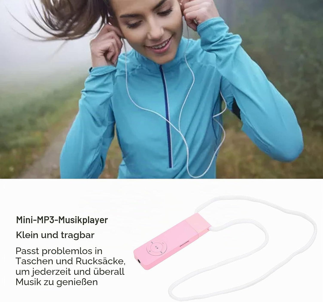 ASHATA MP3-Player, USB-MP3-Player, Schüler-MP3-Player, Walkman, Verlustfreier Sound, Plug-in-Speiche