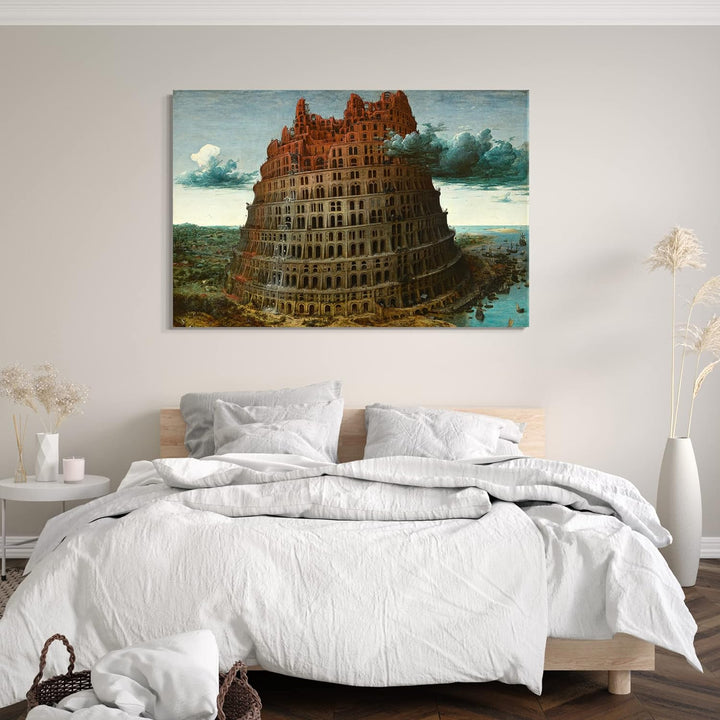 Printed Paintings Leinwand (60x40cm): Peter Bruegel der Ältere - Der Turm von Babel 60x40 cm, 60x40