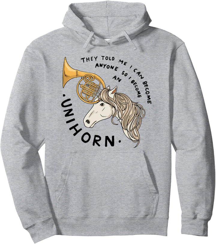 Französisches Horn-Humor-Einhorn-Design für einen Hornisten Pullover Hoodie