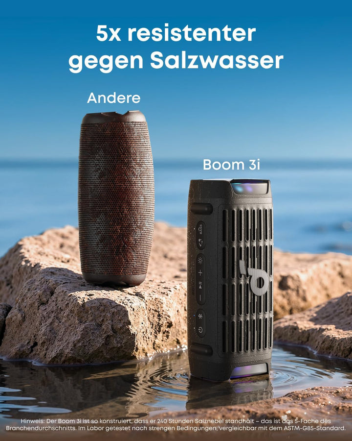 soundcore Boom 3i by Anker – Robuster Outdoor Lautsprecher, Bluetooth Lautsprecher, wasserdicht IP68