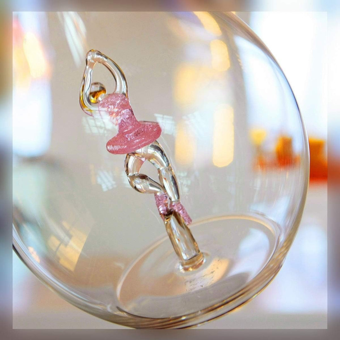 CRISTALICA Geschenkflasche Glas mit Figur Balleriena Ballett 500ml leer zum selbst befüllen