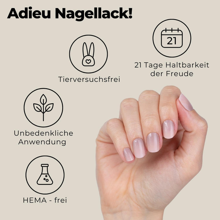 Original Miss Sophie Starterset I Selbstklebende Nagelfolien I Nagelaufkleber in Nude Babyboomer &amp; I