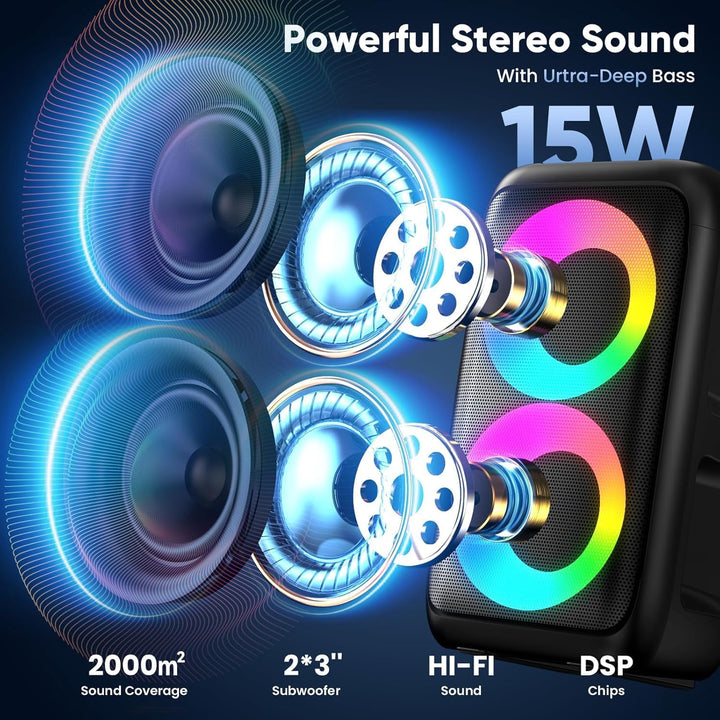Karaoke Maschine (2025 Neueste Generation) | Karaoke Anlage mit 2 Mikrofone Bluetooth Lautsprecher |