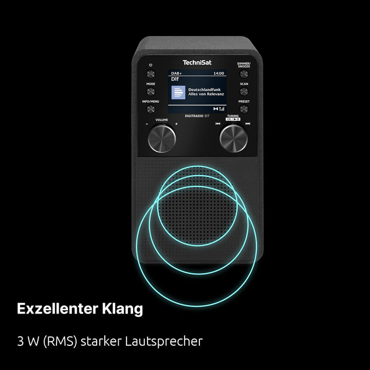 TechniSat DIGITRADIO 317 - Vertikales DAB+ UKW Radio mit Bluetooth Audiostreaming, Radiowecker, Slee