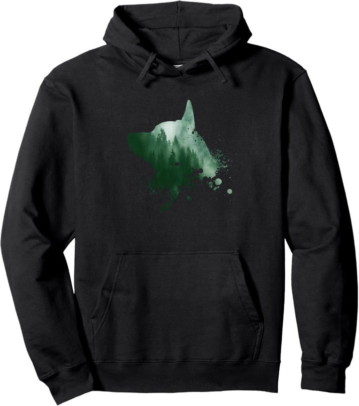 Treibhund Hunde Silhouette | Hund Australian Cattle Dog Pullover Hoodie