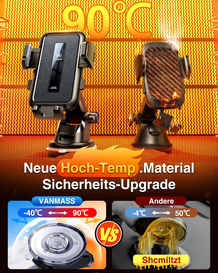 VANMASS Handyhalterung Auto [2022 Upgrade Saugkraft] Handy Halterung Auto Lüftung &amp; Saugnapf Univers