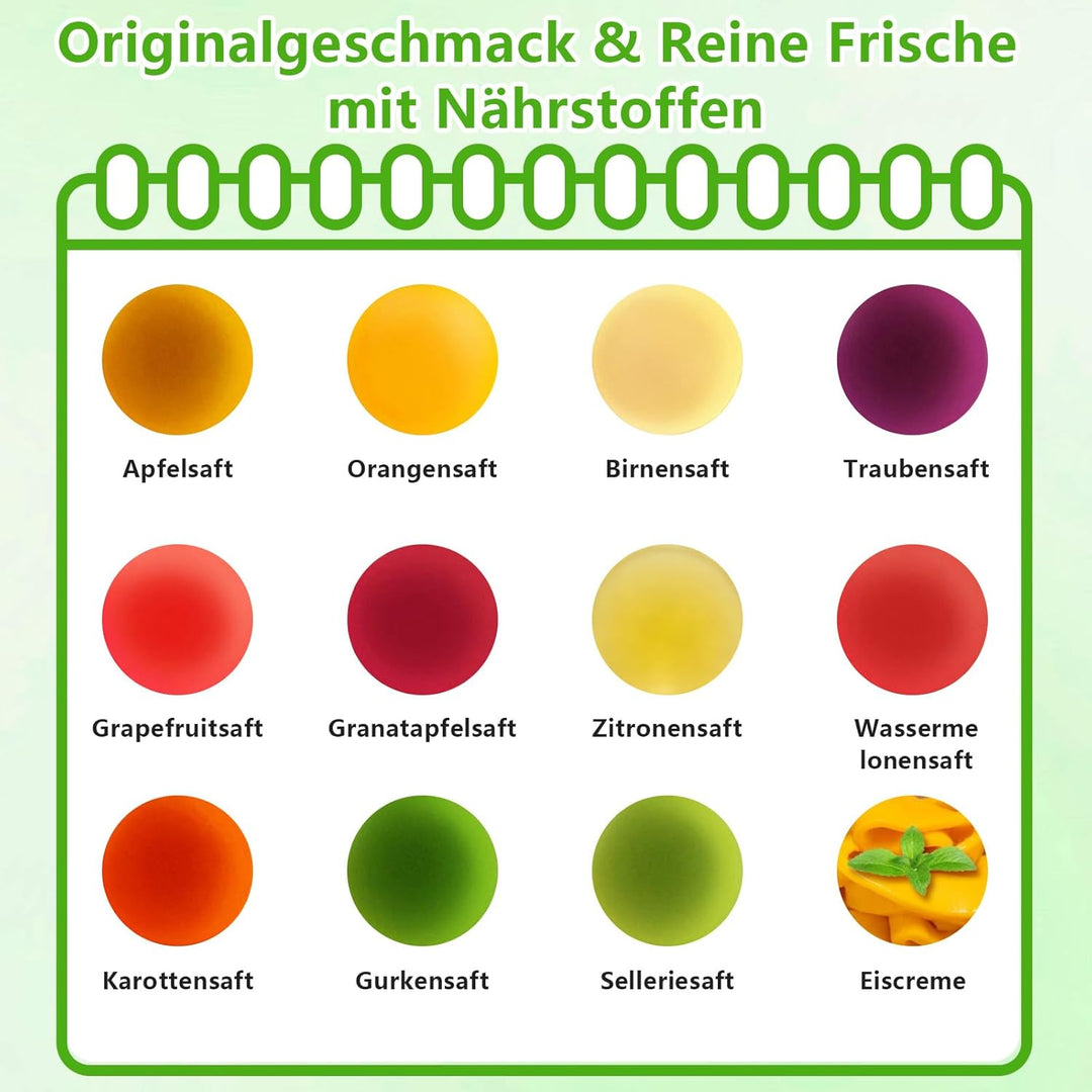 Entsafter Slow juicer 500W mit 98mm Grossem Einfüllschacht,Entsafter Gemüse und Obst Testsieger,Extr