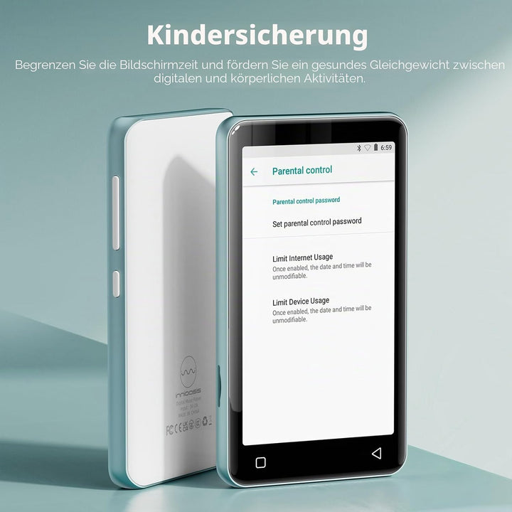 Android Music Player mit Lautsprecher, FM-Radio, E-Book Blau, Blau
