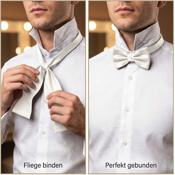 TigerTie Selbstbinder Seidenfliege in einfarbig Uni, Spitzenqualität, Querbinder 100% Seide + Aufbew