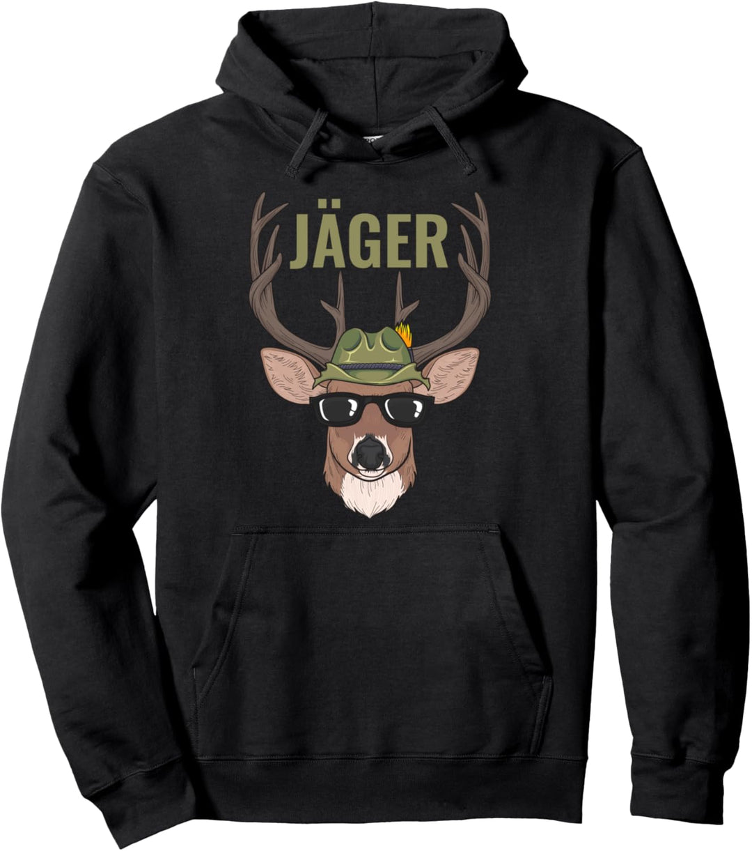 Hirsch Jäger Jagd Wald Pullover Hoodie