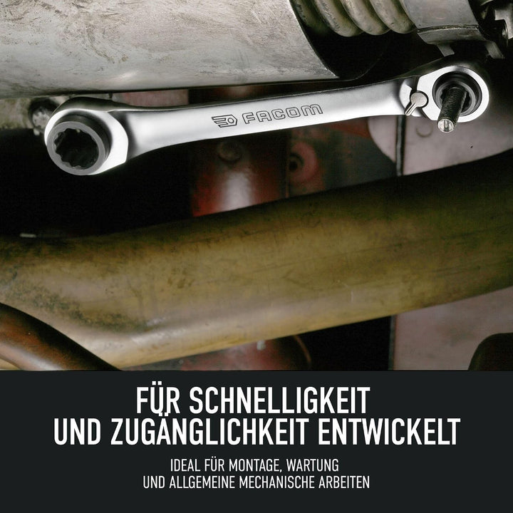 Facom 64C.J2PB – Satz mit 2 metrischen geraden Ratschenschlüsseln mit mehreren Öffnungen Satz mit 2