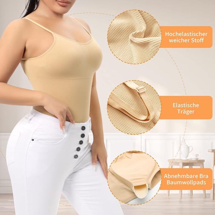 Damen Shape Unterhemd Bauchweg Hemdchen Shapewear Trägertop Shaping BH Hemd Formendes Top Body Shape