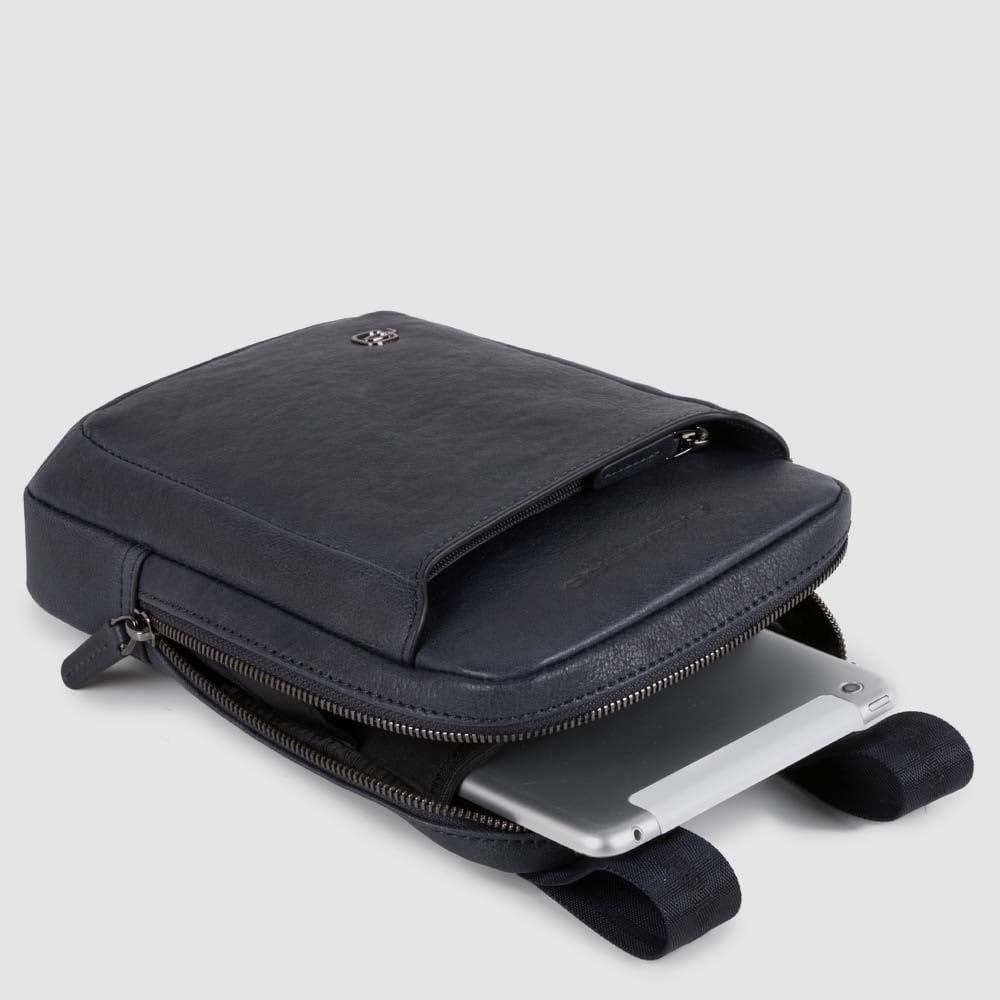 Piquadro Black Square Umhängetasche Leder 17 cm Marrone, Marrone