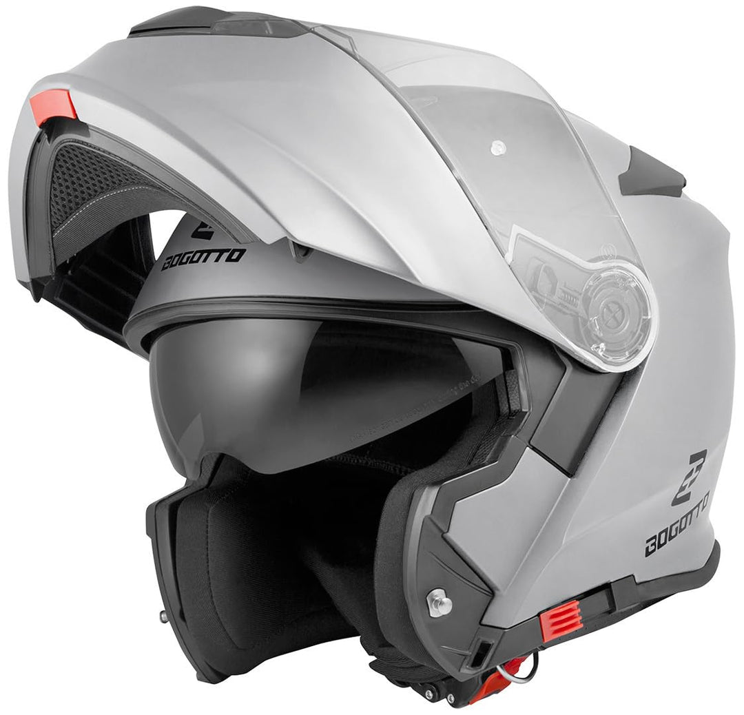 Bogotto V271 Motorrad Klapphelm (Silver,XS) XS Silber, XS Silber