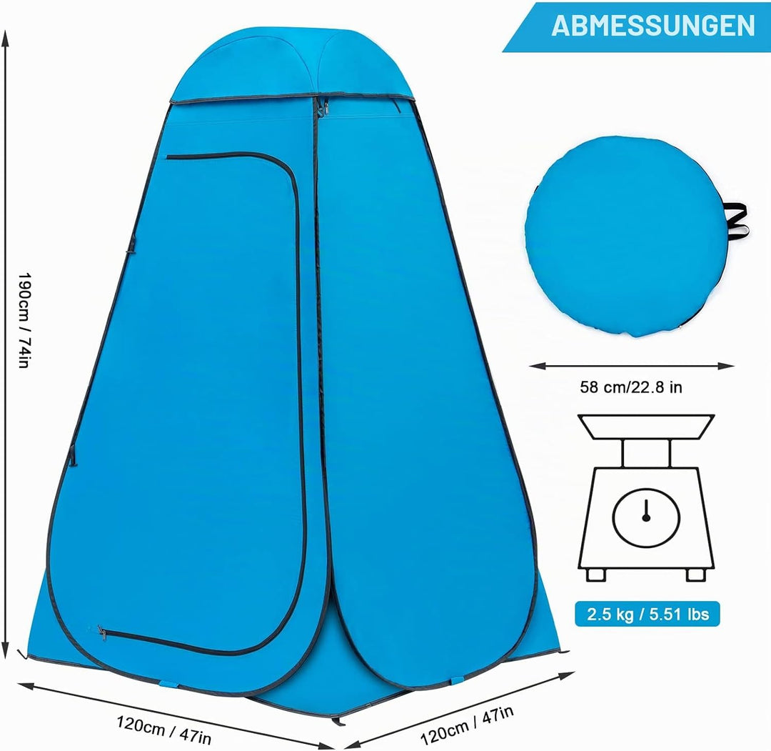 BRIAN &amp; DANY Duschzelt Camping, Pop Up Toilettenzelt, Tragbares Umkleidezelt mit Regenschutz und Fen