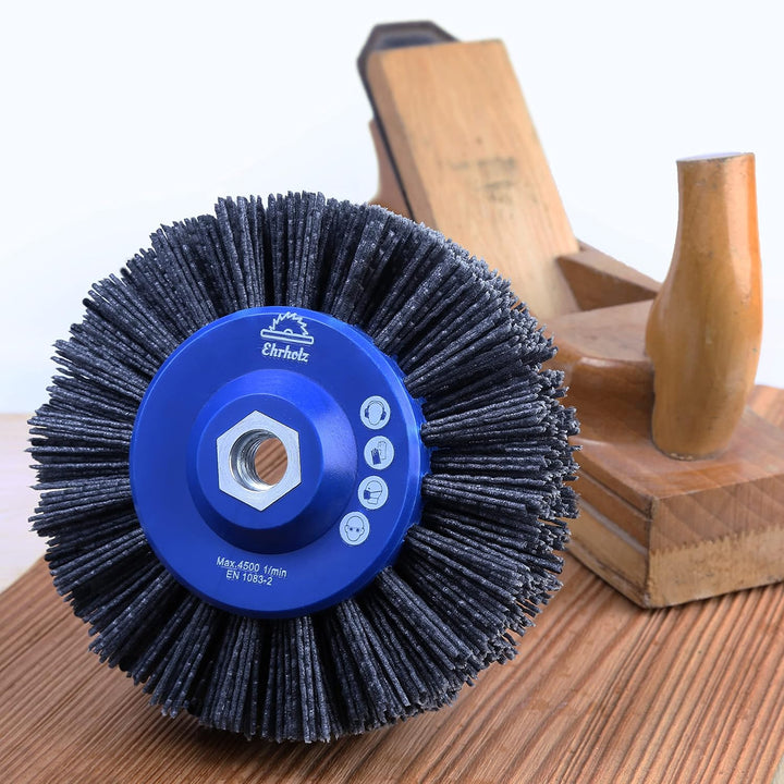 EHRHOLZ® Schleifbürste für Winkelschleifer | 140 mm Durchmesser | Rundbürste | Strukturierbürste | P