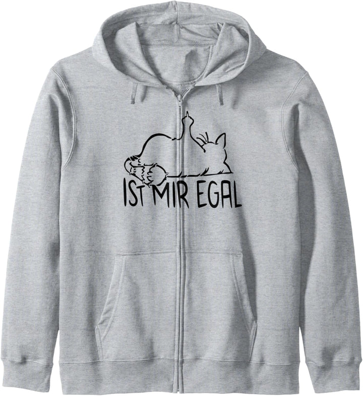 faule Katze Statement Spruch - ist mir egal - Katzen Kapuzenjacke