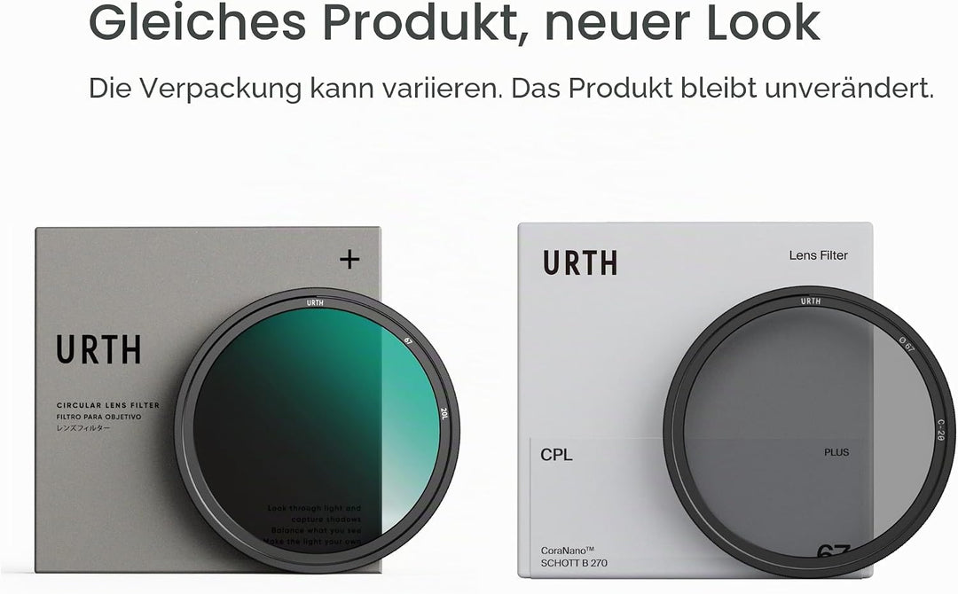 Urth 82 mm Polfilter (Polarisationsfilter) CPL Filter (Plus+) 82 mm Zum Einschrauben, 82 mm Zum Eins