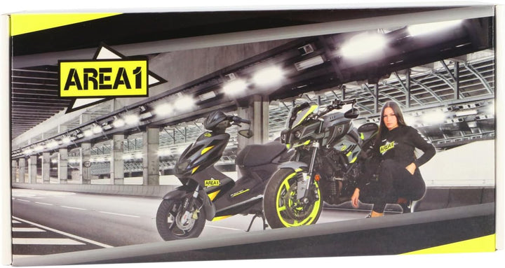 Area1 Universal Motorrad Rückspiegel Paar e-geprüft 2x M10 Rechtsgewinde + Linksgewindeadapter, pass