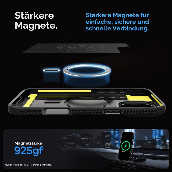 Spigen Rugged Armor MagFit Hülle für iPhone 16 Pro Max, Kompatibel mit MagSafe Zubehör -Matte Black