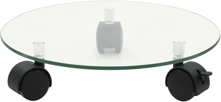 360° Drehbare Pflanzenrollen - Stabile Gehärtetes Glas Ständer für Topfpflanzen, 28 cm Durchmesser,