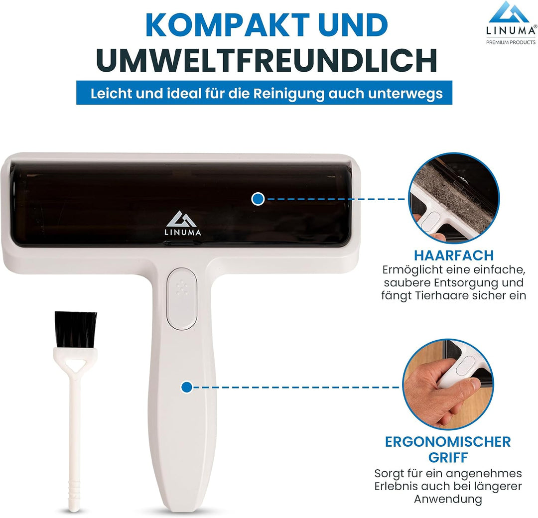 Fusselrolle PRO Tierhaare – extra Starke Aufnahme, wiederverwendbar – Hunde- &amp; Katzenhaare – Sofa, B