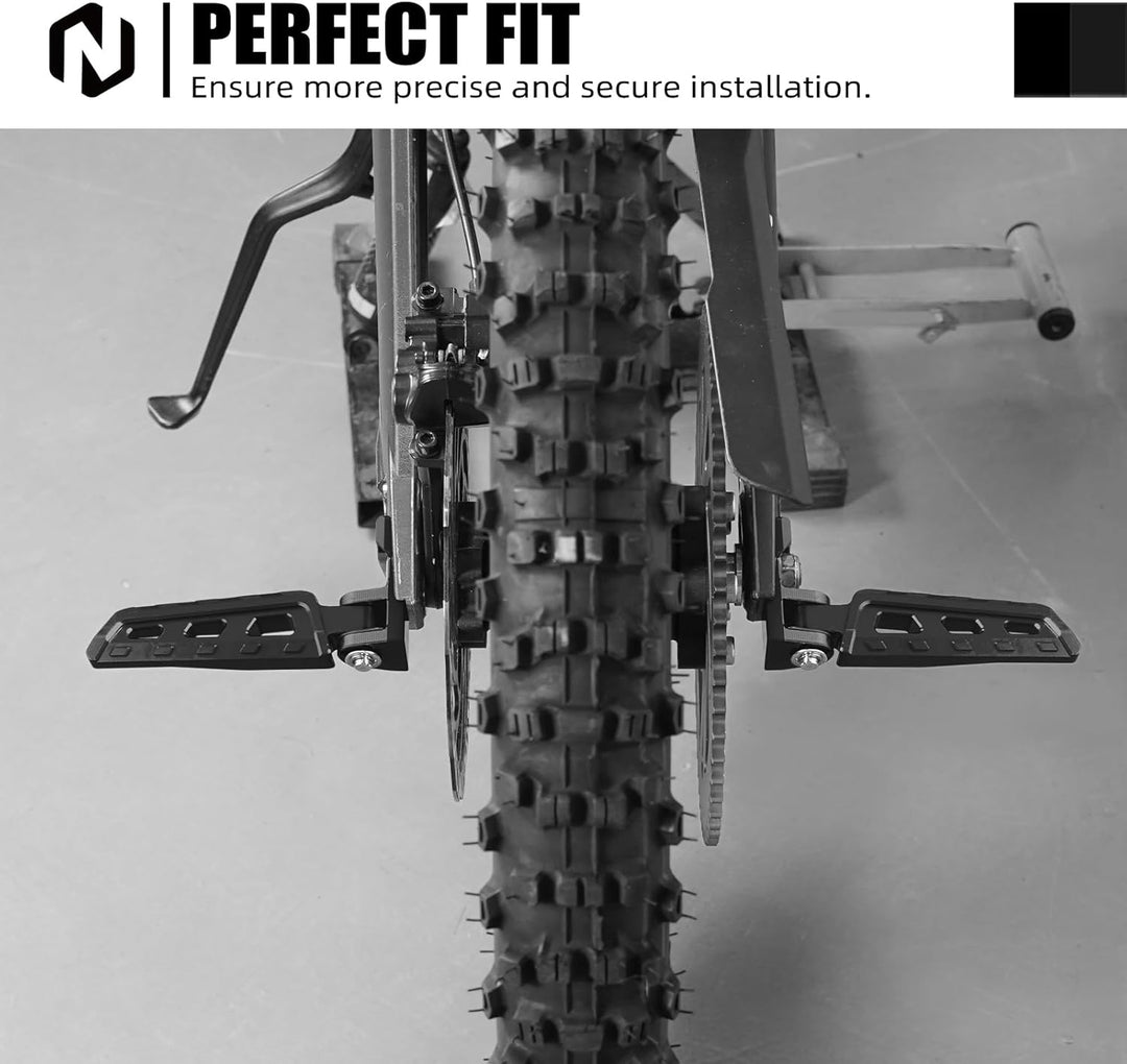NICECNC Schwarze Kettenspanner-Einstellblöcke, hintere Stunt-Pegs, kompatibel mit Surron Light Bee X