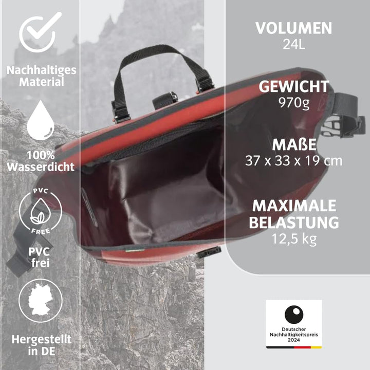 VAUDE Fahrradtasche für Gepäckträger Aqua Back Single 1 x 24 L in 24 l Icicle, 24 l Icicle