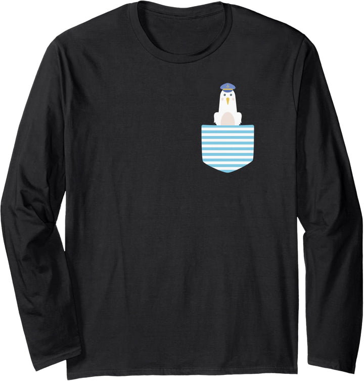 Möwe Maritim Kapitän Bootfahren Yacht Segeln Seemann Langarmshirt