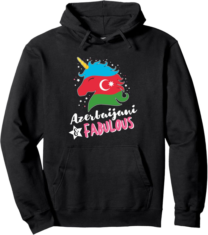 Aserbaidschan Flagge Aserbaidschanisches Einhorn Pullover Hoodie
