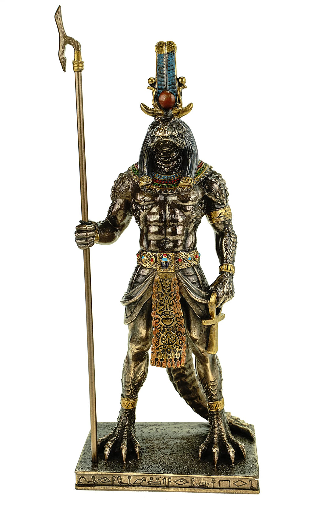 Veronese Figur Sobek ägyptischer Gott des Nils 29 cm Ägypten Pharao bronziert