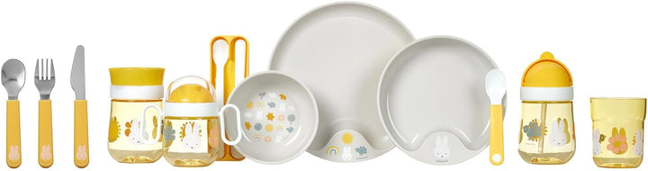 Mepal Mio - Lernteller mit Lernlöffel - Miffy Explore - rutschfester Kinderteller, handliche Kinderl