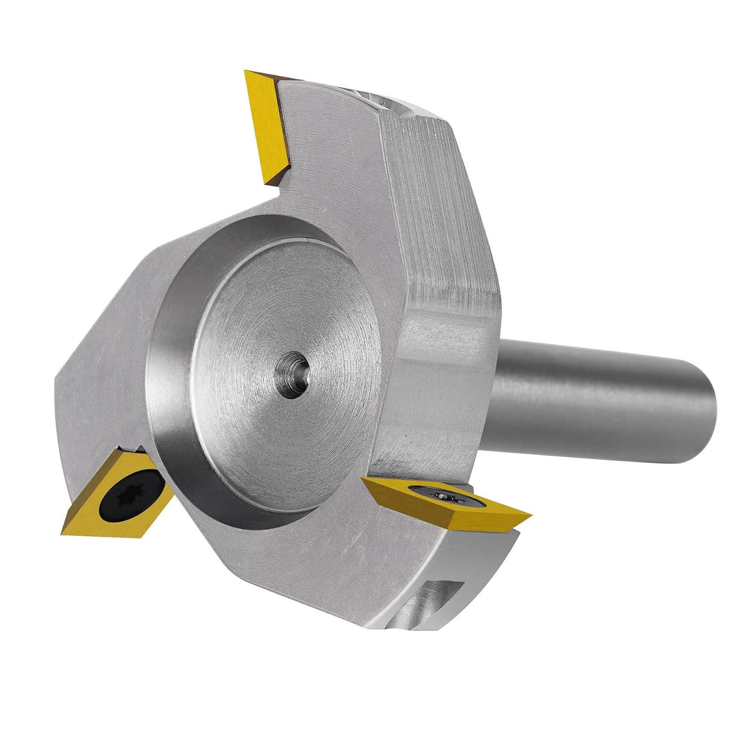 SpeTool Vernickelt Planfräser 12mm Schaft 60mm Durchmesser Planfräser für Oberfräse Wendeplatten Flä