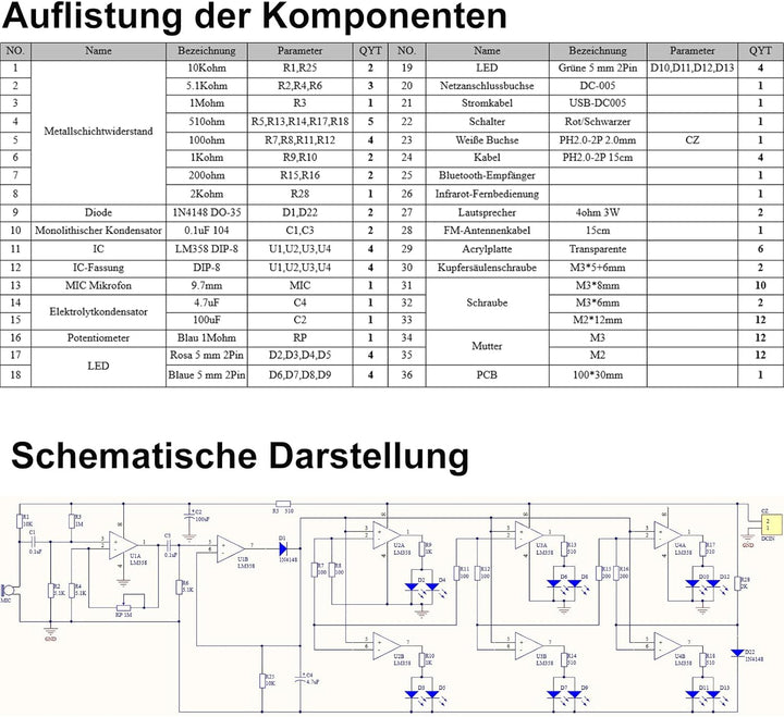 Elektronik Bluetooth Lautsprecher mit FM Radio DIY Löten Bausatz, Fernbedienung Music Player Projekt
