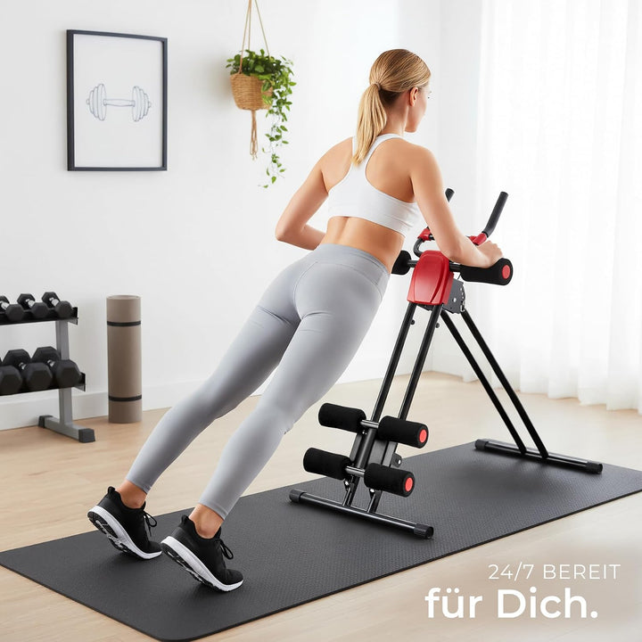 TecTake Bauchtrainer Rückentrainer AB Trainer mit Trainingscomputer | faltbar