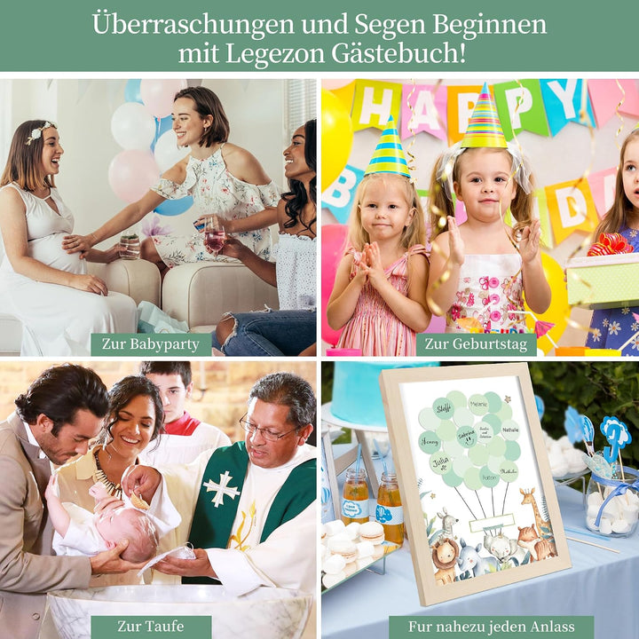Gästebuch, Personalisierte Baby Geschenk Mädchen Junge,Dekoration für Baby Kleinkinderzimmer,Geschen