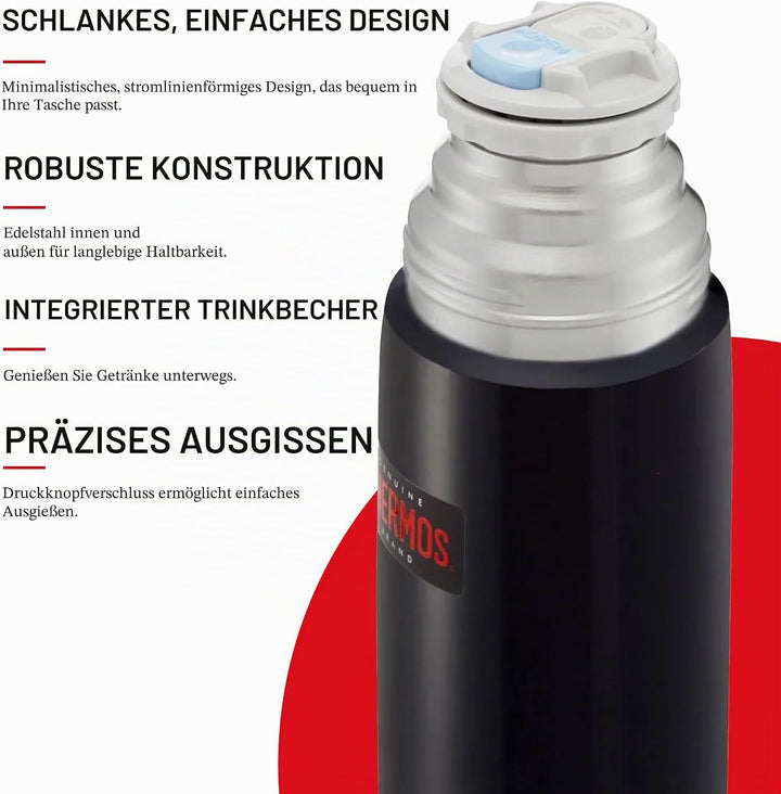 Thermos Light &amp; Compact Flask, 350ml, Midnight Blue Blau Einzelbett, Blau Einzelbett