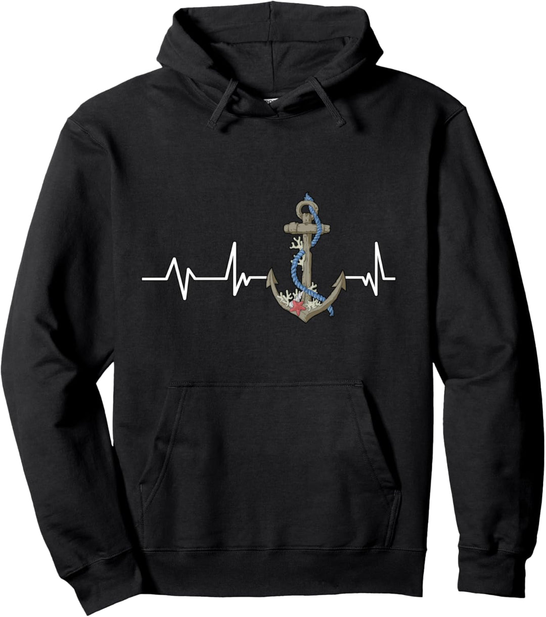 Anker Korallen Herzschlag Segler Geschenk Segeln Pullover Hoodie