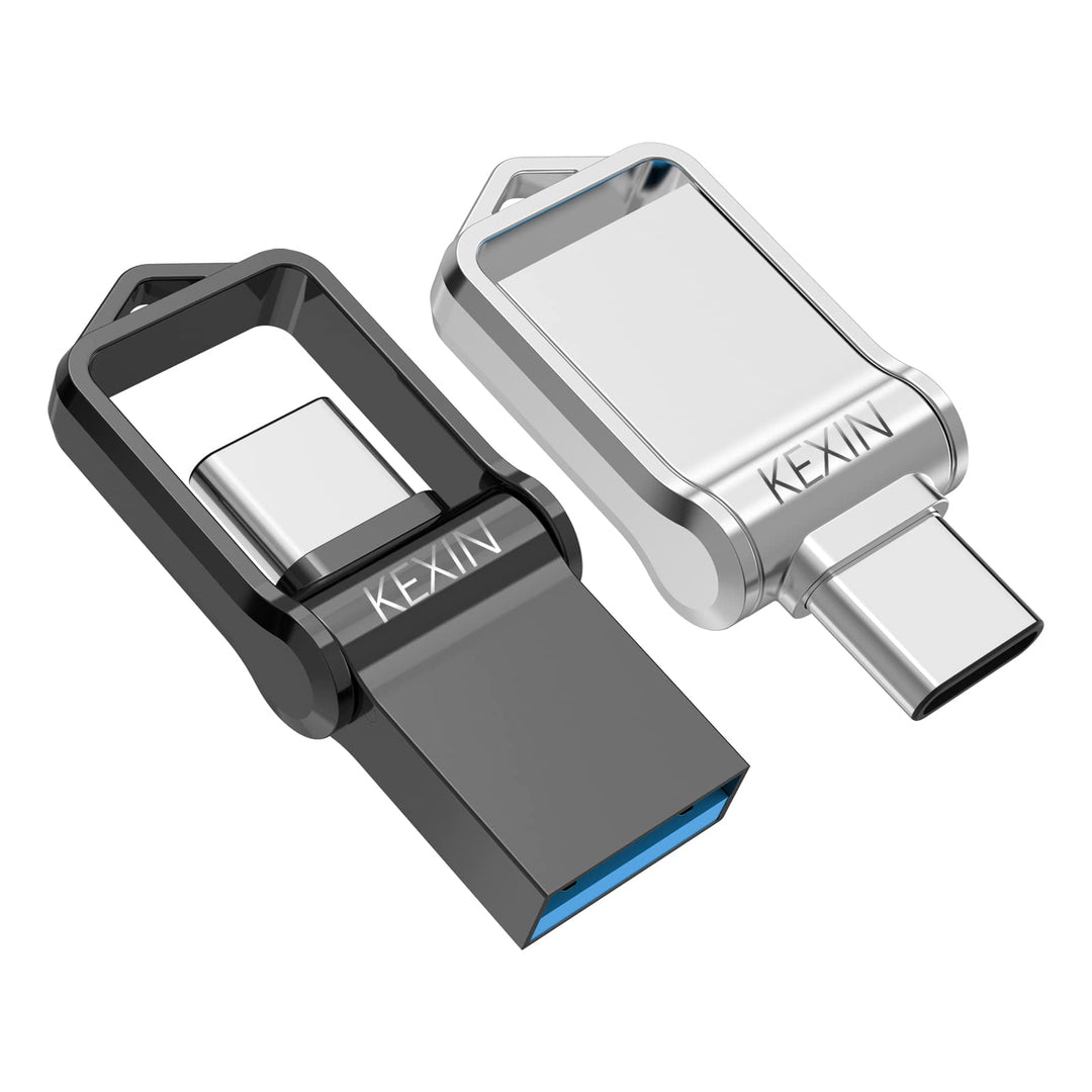 KEXIN USB C Stick 128GB 2er Pack USB 3.0 OTG, Lesegeschwindigkeit bis 100MB/s, Dual-USB Type-C &amp; USB
