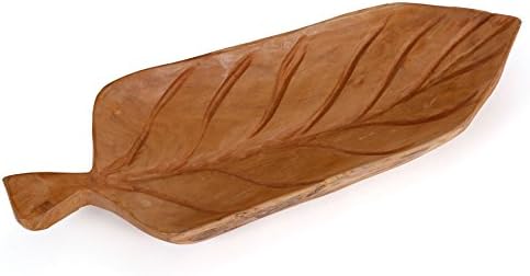 ROG garden-line DEKO SCHALE INDIVIDUELLE OBSTSCHALE TEAK DEKOSCHALE BLATT LANG 50 CM, BLATT LANG 50