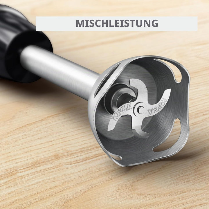 Moulinex Quickchef+, Stabmixer, Technologie mit Powelix-Klingen, Leistung 1000 W, Mixer mit Schnellm