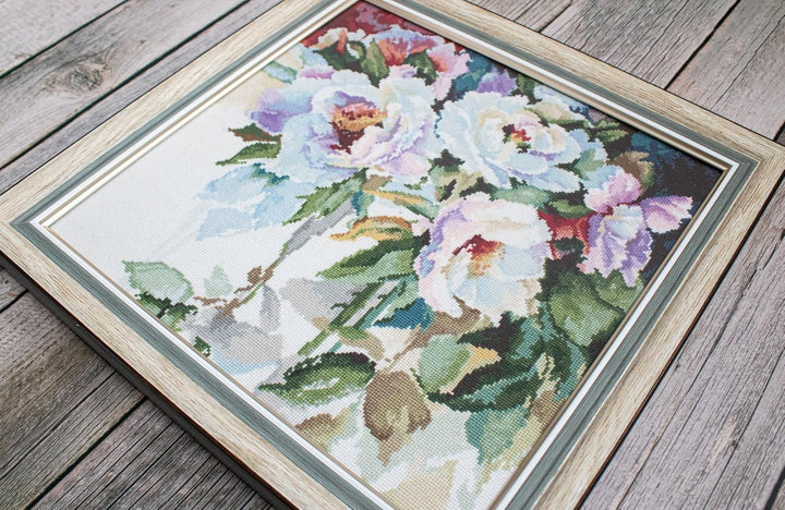 B2400 Kreuzstich-Set, Weisse Rosen, Luca-S