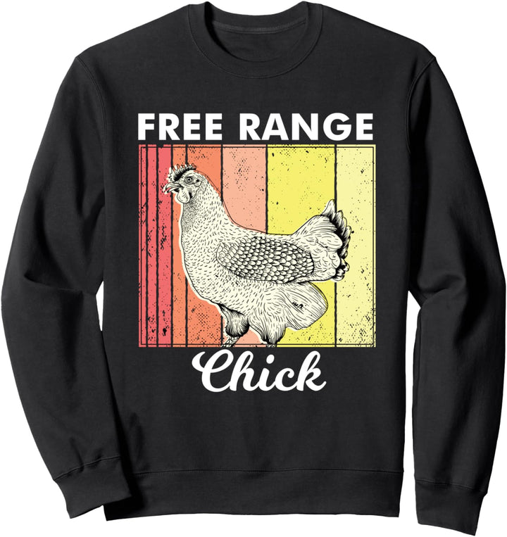 Freilandhaltung Küken Retro Vintage Cool Chicken Farmer Sweatshirt