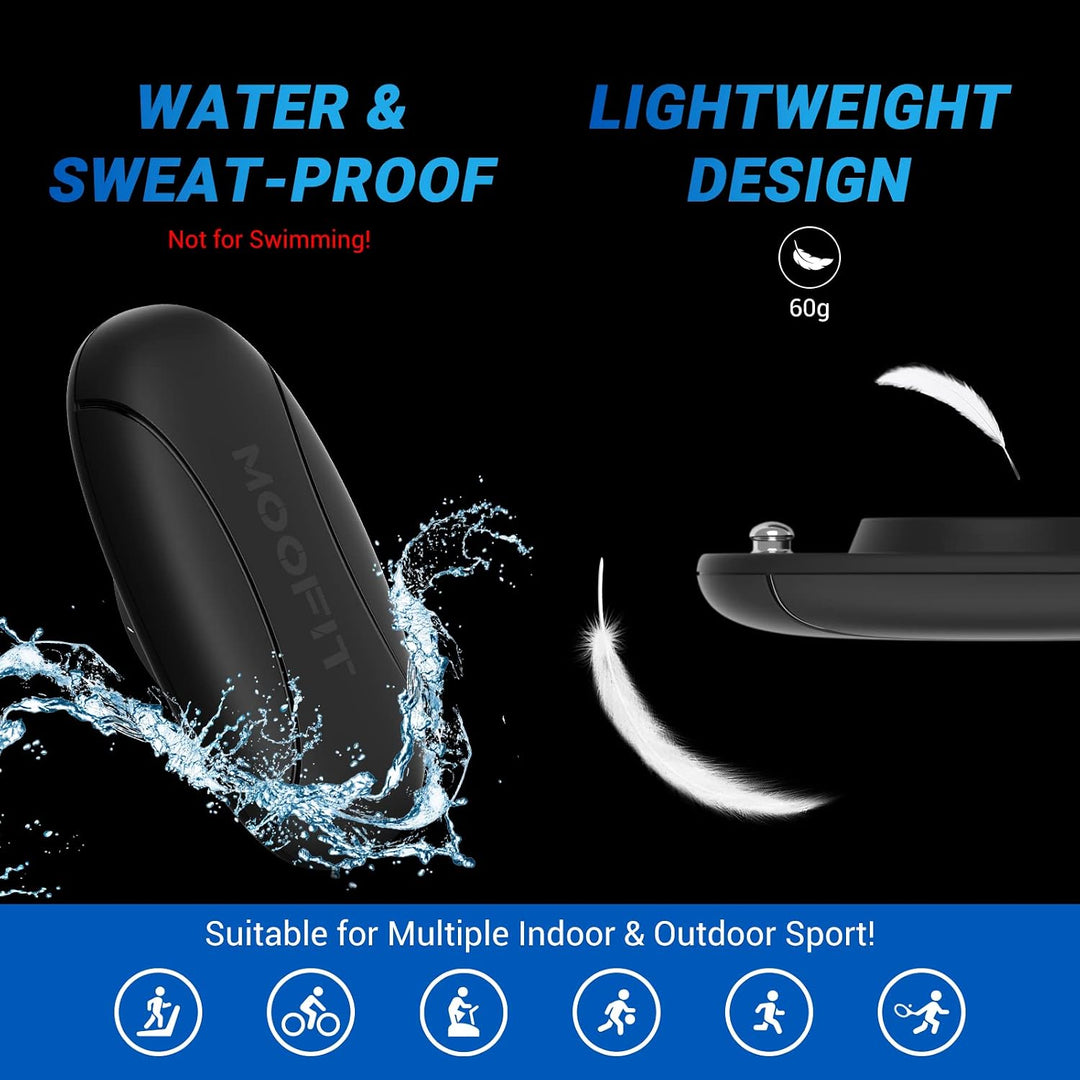 moofit HR8 Pulsmesser Brustgurt, Low Energy Echtzeit-Herzfrequenzdaten Bluetooth 5.0/ANT+, Grössere